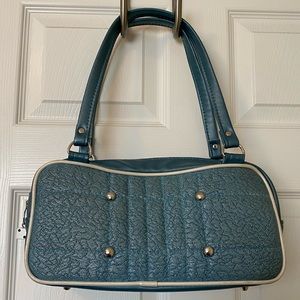 Trophy Queen Galaxy Tote - Blue vintage Cadillac interior + blue vinyl